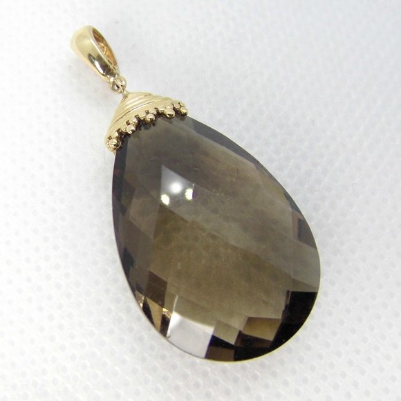 Jewelry - 34.00 CT Large TOPAZ 10KY GOLD Briolette Pendant